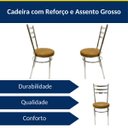Ver imagem 4 de Combo 3 Cadeiras de Cozinha Redonda com Reforço Cromada Assento Grosso Cor Caramelo