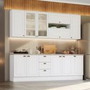Ver imagem 1 de Cozinha Compacta De 7 Peças C/ Aéreo De Vidro Branco