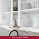 Ver mais imagens de Cozinha Compacta De 7 Peças C/ Aéreo De Vidro Branco
