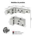 Ver imagem 3 de Armário de Cozinha Completa de Canto Suspenso 405cm Nice Madesa 03 Cinza
