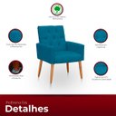 Ver imagem 3 de Poltrona para Sala Reforçada Confortável Íris Suede turquesa ADS DECOR Poltrona Cadeira Sala Quarto