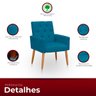Poltrona para Sala Reforçada Confortável Íris Suede turquesa ADS DECOR Poltrona Cadeira Sala Quarto  - 3