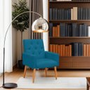 Ver imagem 2 de Poltrona para Sala Reforçada Confortável Íris Suede turquesa ADS DECOR Poltrona Cadeira Sala Quarto
