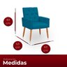 Poltrona para Sala Reforçada Confortável Íris Suede turquesa ADS DECOR Poltrona Cadeira Sala Quarto  - 6