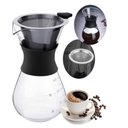 Ver imagem 1 de Cafeteira Vidro com Coador Inox Filtro Passador Cafe 400ml Bule Jarra Manual Boro Borossilicato Drip