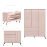 Quarto Completo com Cômoda Guarda Roupa e Berço Rose Garry Shop Jm Baby - 1