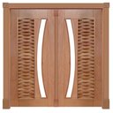 Ver imagem 1 de Portal Pivotante Madeira Maciça Cedro Arana Ripada para Vidro em Arco 305 Casmavi-215AX192L