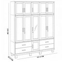 Ver imagem 6 de Guarda Roupa Casal com Espelho 11 Portas 4 Gavetas Madeira Maciça Lorie F06 Castanho - Lyam Decor