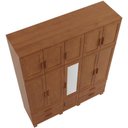 Ver mais imagens de Guarda Roupa Casal com Espelho 11 Portas 4 Gavetas Madeira Maciça Lorie F06 Castanho - Lyam Decor