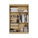 Ver imagem 6 de Guarda-Roupa Casal Modulado Canto com Espelho 11 Portas 4 Gavetas Multimóveis Madeirado/Cinza