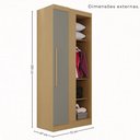 Ver imagem 4 de Guarda-Roupa Casal Modulado Canto com Espelho 11 Portas 4 Gavetas Multimóveis Madeirado/Cinza