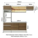 Ver imagem 4 de Armário de Cozinha Completa 240cm Branco/Rustic Diamante Madesa XA02