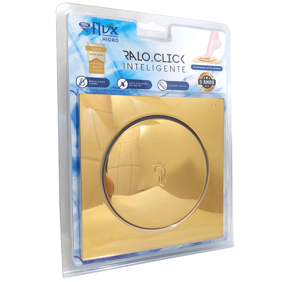 Ralo Click Quadrado 10x10cm Gold - 6