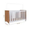 Berço com Colchão Rodinhas Altura Regulável 64 X 133 Cm Marrom Branco Manny Shop Jm - 4