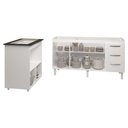 Ver imagem 4 de Cozinha Balcão Armário Gabinete de Pia 150 Cm Deise e Balcão Evelyn para Fogão Cooktop 5 Bocas