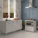Ver imagem 5 de Cozinha Balcão Armário Gabinete de Pia 150 Cm Deise e Balcão Evelyn para Fogão Cooktop 5 Bocas