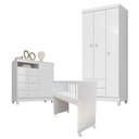 Ver imagem 6 de Quarto Bebê 3 Portas Ternura Baby e Mini Berço Moisés Alegria com Colchão - Incorplac