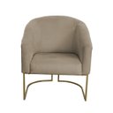 Ver imagem 3 de Poltrona Decorativa Luana Base Ferro Dourada Suede - Twdecora