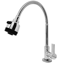 Ver imagem 1 de Torneira de Cozinha Gourmet Mesa Bancada Bica Móvel Flexível Inox Arejador 2 Jatos 1/4 de Volta C77