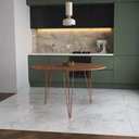 Ver imagem 1 de Mesa de Jantar Redonda 110cm Amêndoa Clips 3 Pés Base Cobre