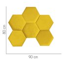 Ver imagem 5 de Cabeceira Painel Modulado Colmeia Blogueirinha Estofada 90Cm Solteiro Suede Amarelo
