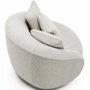 Ver imagem 6 de Kit 02 Poltronas Decorativa para Sala de Estar Base Giratória Witta M03 Bouclê Branco - Lyam Decor