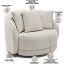 Ver imagem 4 de Kit 02 Poltronas Decorativa para Sala de Estar Base Giratória Witta M03 Bouclê Branco - Lyam Decor
