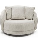 Ver imagem 5 de Kit 02 Poltronas Decorativa para Sala de Estar Base Giratória Witta M03 Bouclê Branco - Lyam Decor