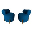 Ver imagem 1 de Kit 2 Poltronas Decorativa Mônaco Couro Azul Marinho