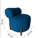 Ver imagem 6 de Kit 2 Poltronas Decorativa Mônaco Couro Azul Marinho