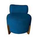 Ver imagem 2 de Kit 2 Poltronas Decorativa Mônaco Couro Azul Marinho