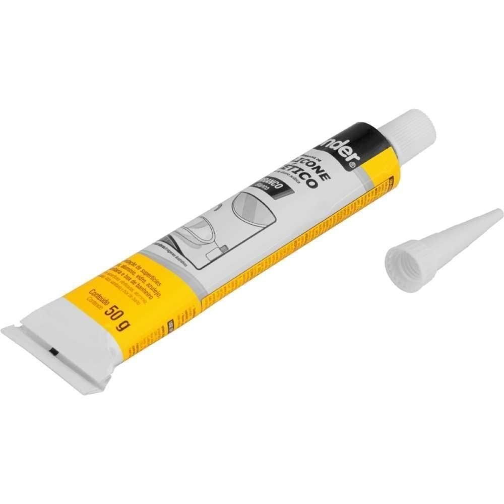 Borracha Silicone Branco 50g Acético Blister Vonder - 8