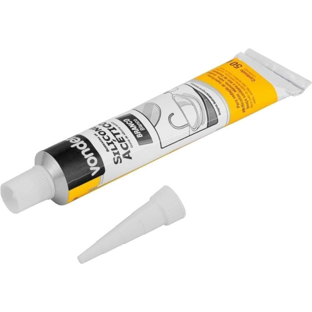 Borracha Silicone Branco 50g Acético Blister Vonder - 7