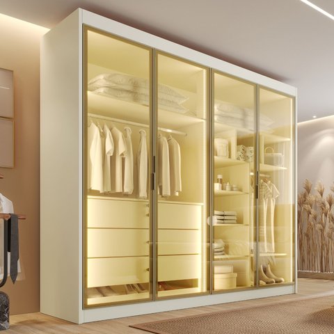 Guarda-Roupa 4 Portas Odessa 1,69 m Off White – Móveis Europa
