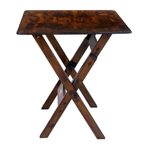 Mesa Dobrável 70x70 cm em Madeira Maciça - Imbuia