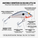 Ver imagem 3 de Isca Big Little 80 Ocl Crank Bait 24g 8cm Prateada - Meia Água, Original!
