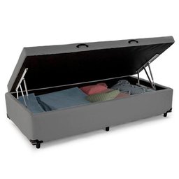 Cama Box Baú Solteiro Sintético Sereneprime Cinza 88x188x44 - 3