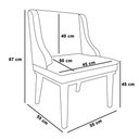 Ver imagem 4 de Kit 2 Cadeiras Estofadas para Sala de Jantar Base Fixa de Madeira Castanho Lia Suede Rosê - Ibiza