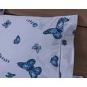 Ver imagem 4 de Jogo Lençol 4 Peças Cama Viúva 2,03mx1,20mx30cm 100% Algodão 180 Fios Ponto Palito Borboletas Azul