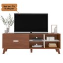 Ver imagem 4 de Rack Verona Aparador Bancada para Tv 75 Cedro / Off White