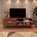 Ver imagem 1 de Rack Verona Aparador Bancada para Tv 75 Cedro / Off White
