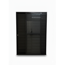 Ver imagem 4 de Porta Balcão 3 Folhas Aluminio Preto com Fechadura 2,10x1,50 Linha 25