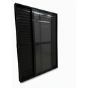 Ver imagem 3 de Porta Balcão 3 Folhas Aluminio Preto com Fechadura 2,10x1,50 Linha 25