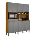 Ver imagem 5 de Armário de Cozinha Âmbar 8 Portas 1 Gaveta Mobilihouse Cinamomo/cinza Acetinado