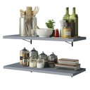 Ver imagem 2 de Kit 2 Prateleiras Suspensas para Cozinha Madesa 80 Cm com Mão Francesa - Cinza