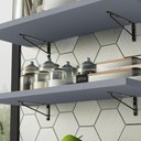 Ver imagem 4 de Kit 2 Prateleiras Suspensas para Cozinha Madesa 80 Cm com Mão Francesa - Cinza