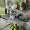 Ver imagem 5 de Kit 2 Prateleiras Suspensas para Cozinha Madesa 80 Cm com Mão Francesa - Cinza