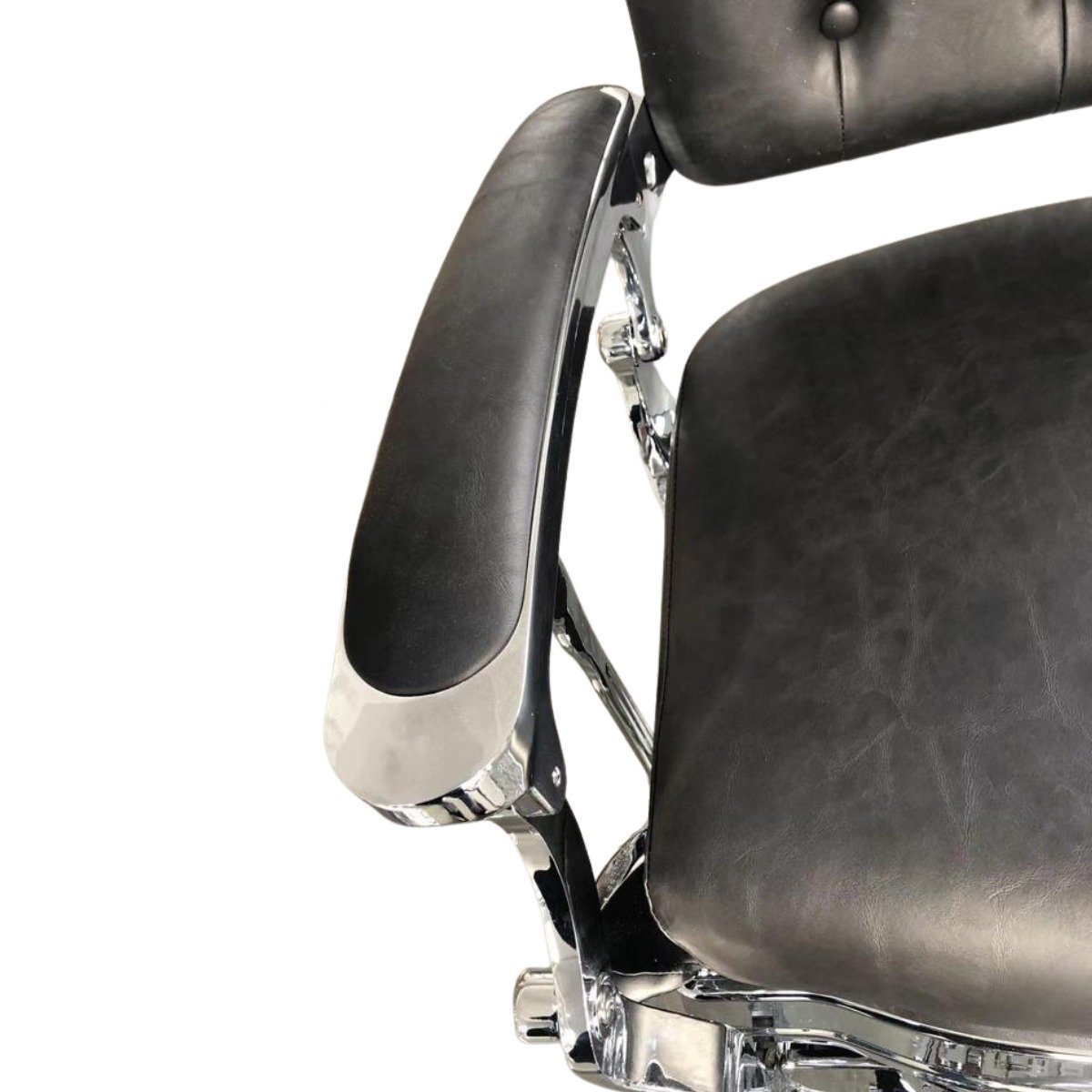 Cadeira de Barbeiro Reclinável Retro Base Preta