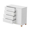 Ver imagem 2 de Gaveteiro Cômoda Grécia 4 Gavetas com Porta e Nichos para Organização do Dormitório Atual - Branco