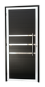 Ver imagem 1 de Porta Alumínio Lambril c/Friso c/Puxador D.Mix Preto 80 Brimak
